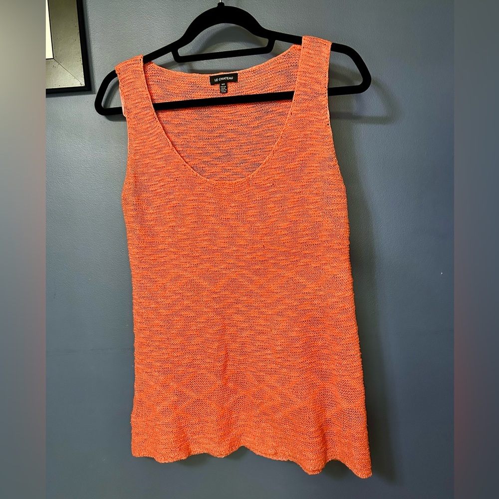 Le Chateau Peach Sleeveless Knit Top